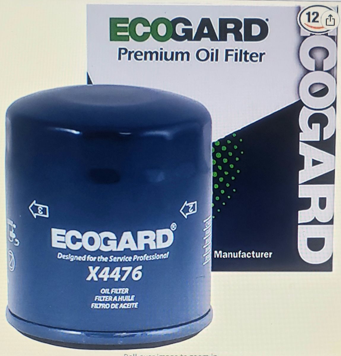 ECOGARD X4476 PREMIUM OIL FILTER