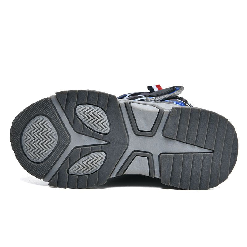 Children's Outdoor Snow Boots Plush Lining Warm Non-slip Boots-Grey Blue