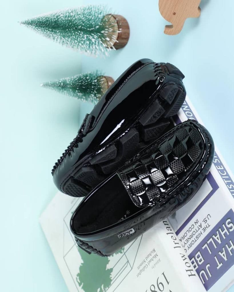 Kids Boys Children Loafers-black Shoe