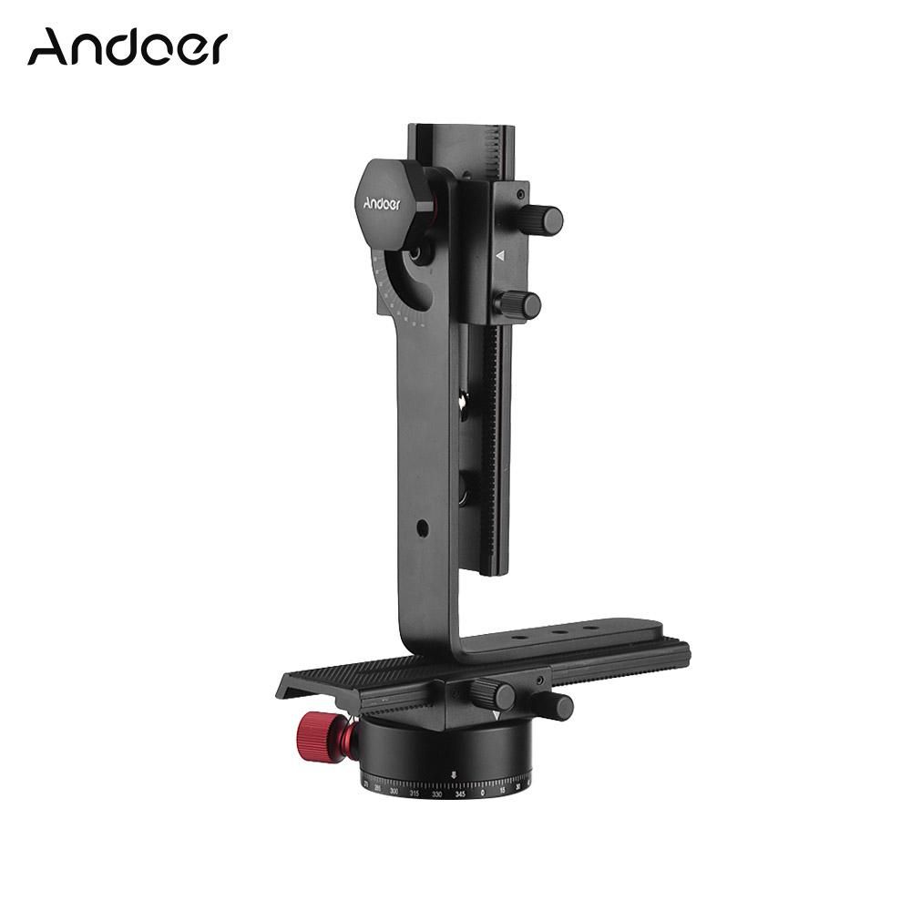 Andoer 720 Degree Panoramic Head Including 360° Swivel Panoramic Indexing Rotator + 2 Way Rail Slider + L Bracket Kit for Canon Nikon Sony DSLR ILDC Camera Max. Load Capacity 3kg