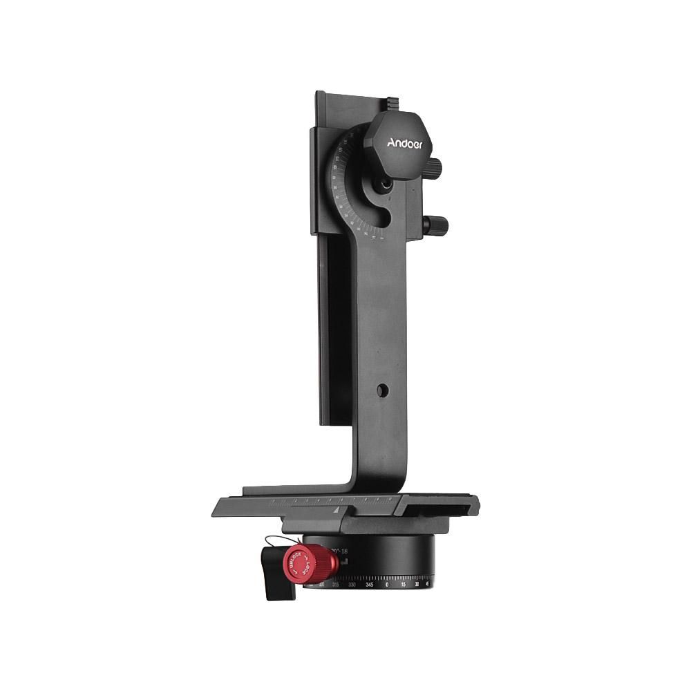 Andoer 720 Degree Panoramic Head Including 360° Swivel Panoramic Indexing Rotator + 2 Way Rail Slider + L Bracket Kit for Canon Nikon Sony DSLR ILDC Camera Max. Load Capacity 3kg