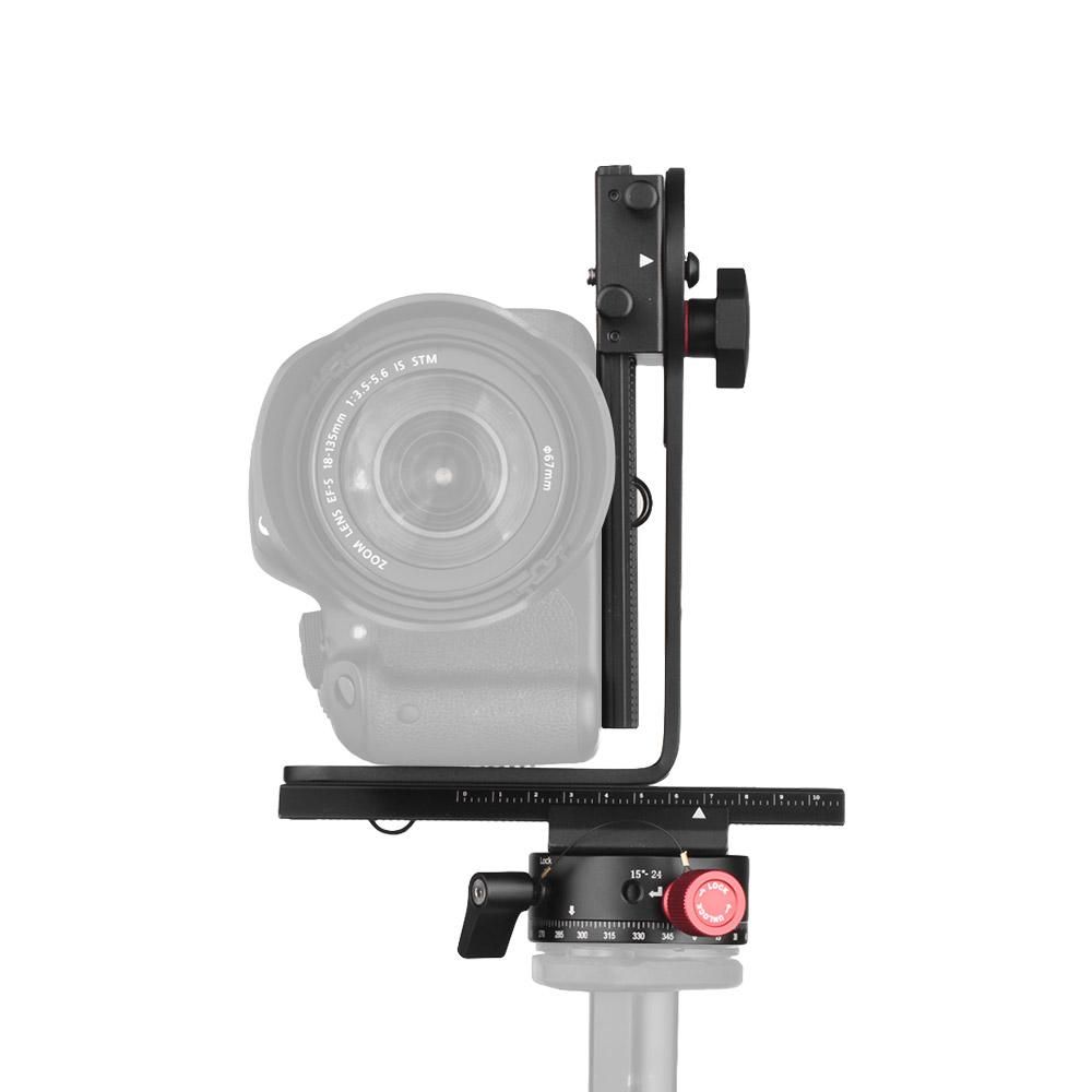 Andoer 720 Degree Panoramic Head Including 360° Swivel Panoramic Indexing Rotator + 2 Way Rail Slider + L Bracket Kit for Canon Nikon Sony DSLR ILDC Camera Max. Load Capacity 3kg