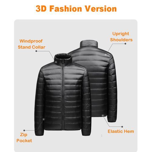 Down Jacket Men Ultralight Camping Trekking Waterproof Winter Coat - Wine