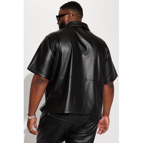 Luxury Classified Faux Leather Cargo Pants And Top - Black