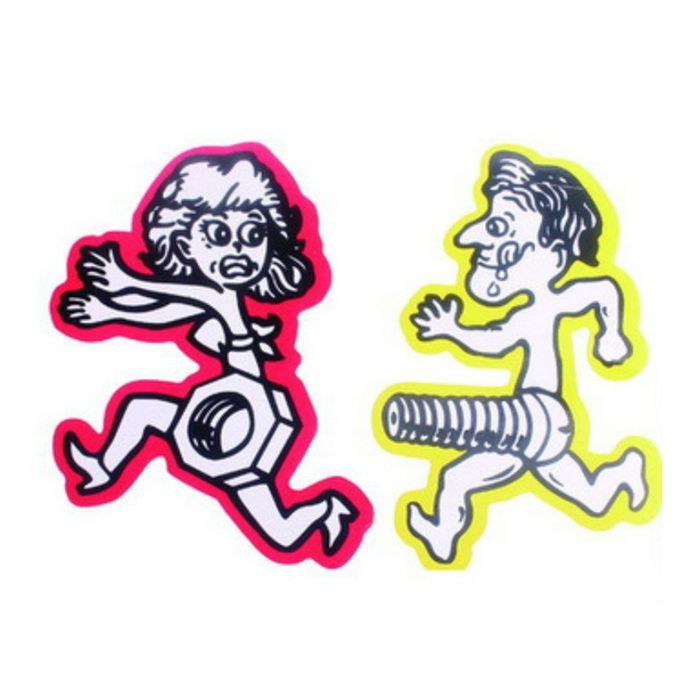 1 Pair Funny Men Bolt Chase Women Nut Run Car-Yellow Man