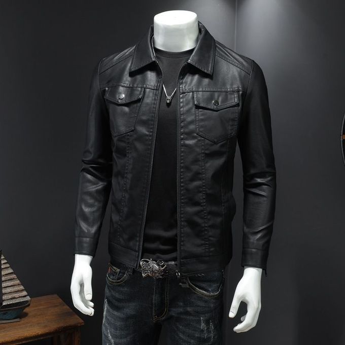 Men's Leather Weather Jacket - Casual/Business Unisex Leather Jacket