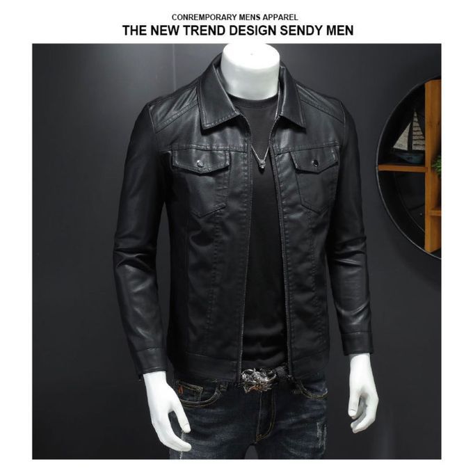 Men's Leather Weather Jacket - Casual/Business Unisex Leather Jacket