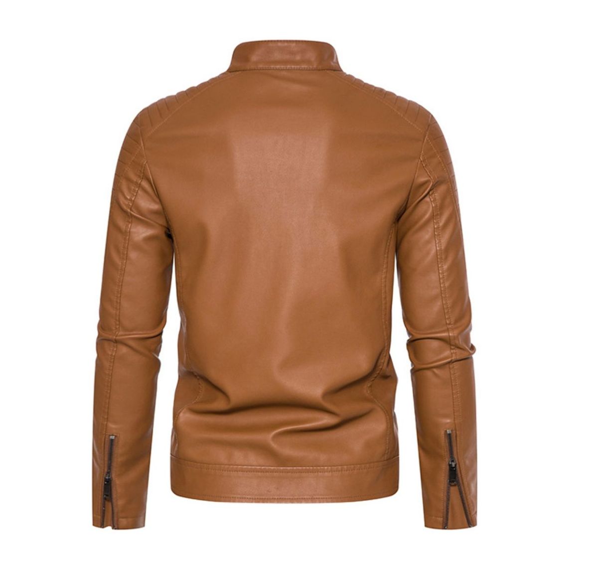 Genuine Fashionable Men's Brown Leather Plain Jacket