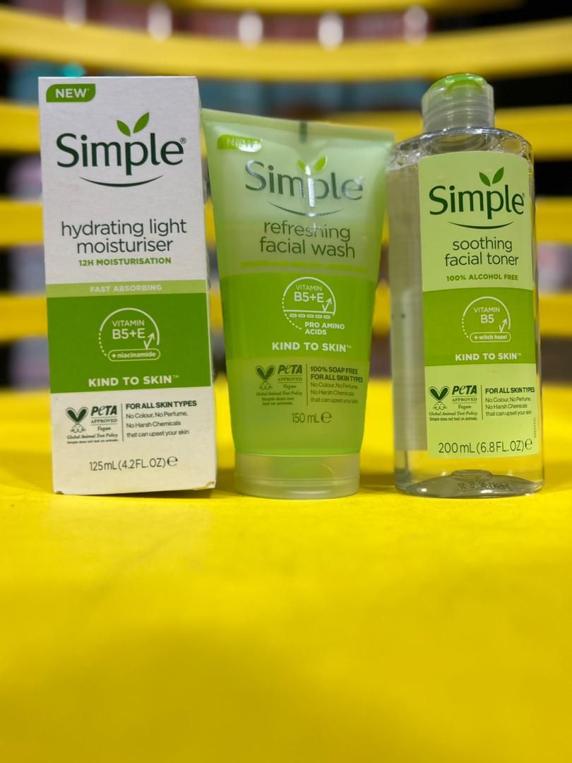 Hydrating Light Moisturizer, Facial Wash, Soothing Toner,