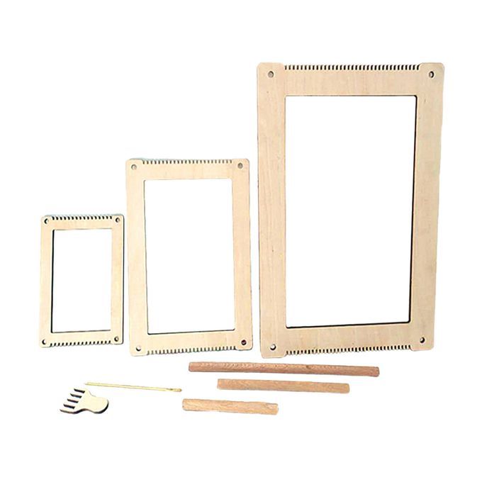 3x Wooden Weaving Loom Kit Hand-Knitted Multi-Craft Knitting DIY Kids