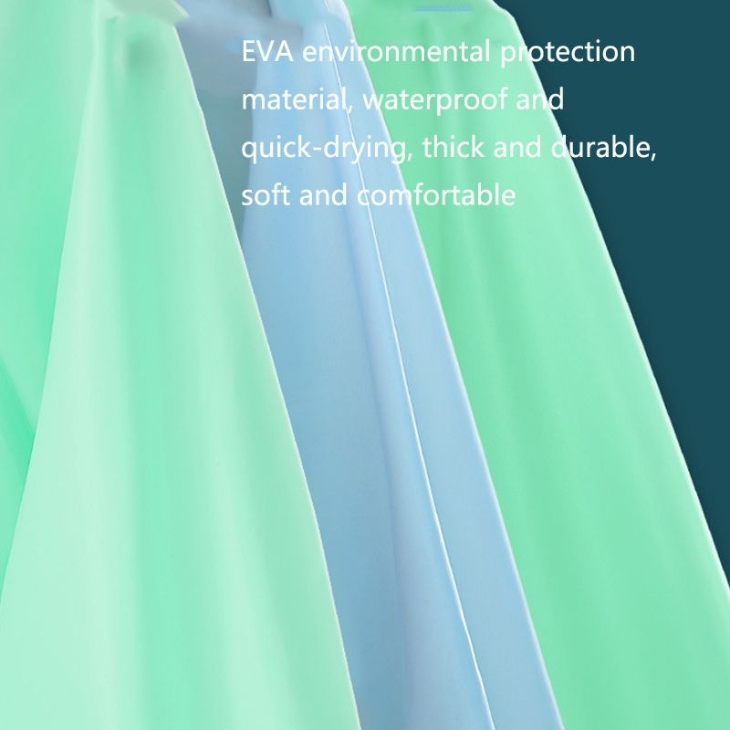 Smally Cartoon Children Raincoat EVA Waterproof Student Split Poncho-Glacial Blue