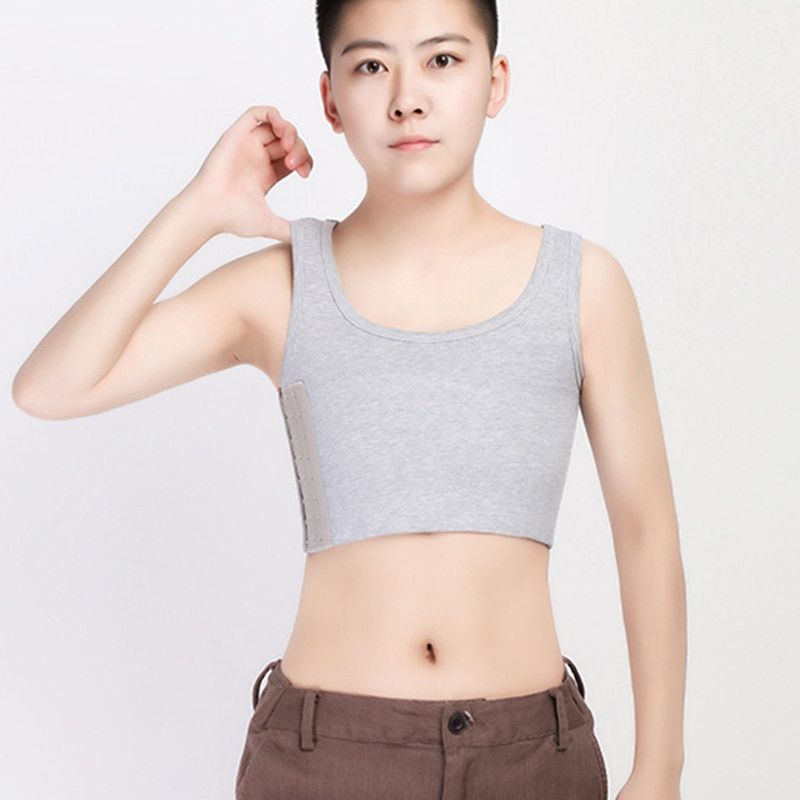 Les Sport Bra Top Chest Binder Super-elastic Bandage Strengthen Body Sculpting Top Cotton Bras Vest Undershirt Flat Breast Tops