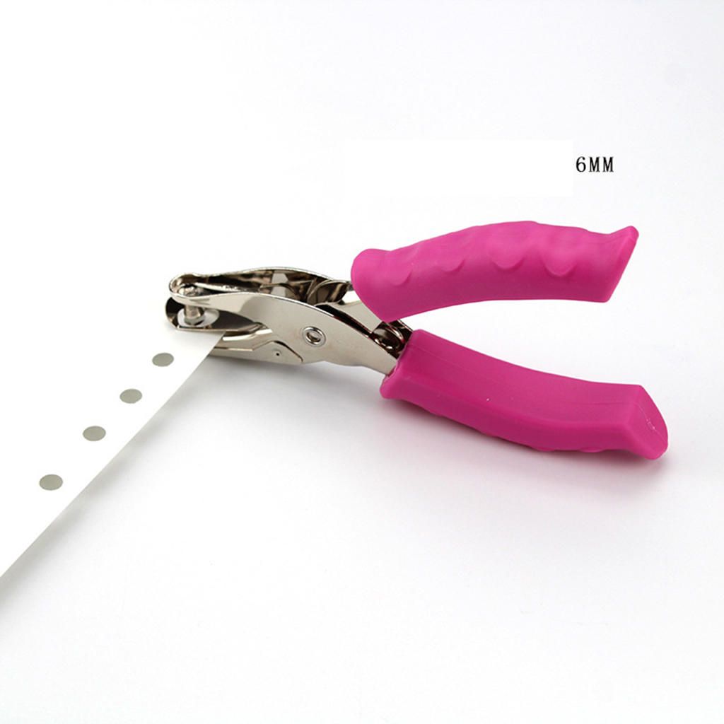 Metal Single Hole Punch Paper Punchers For Craft Pink 6mm