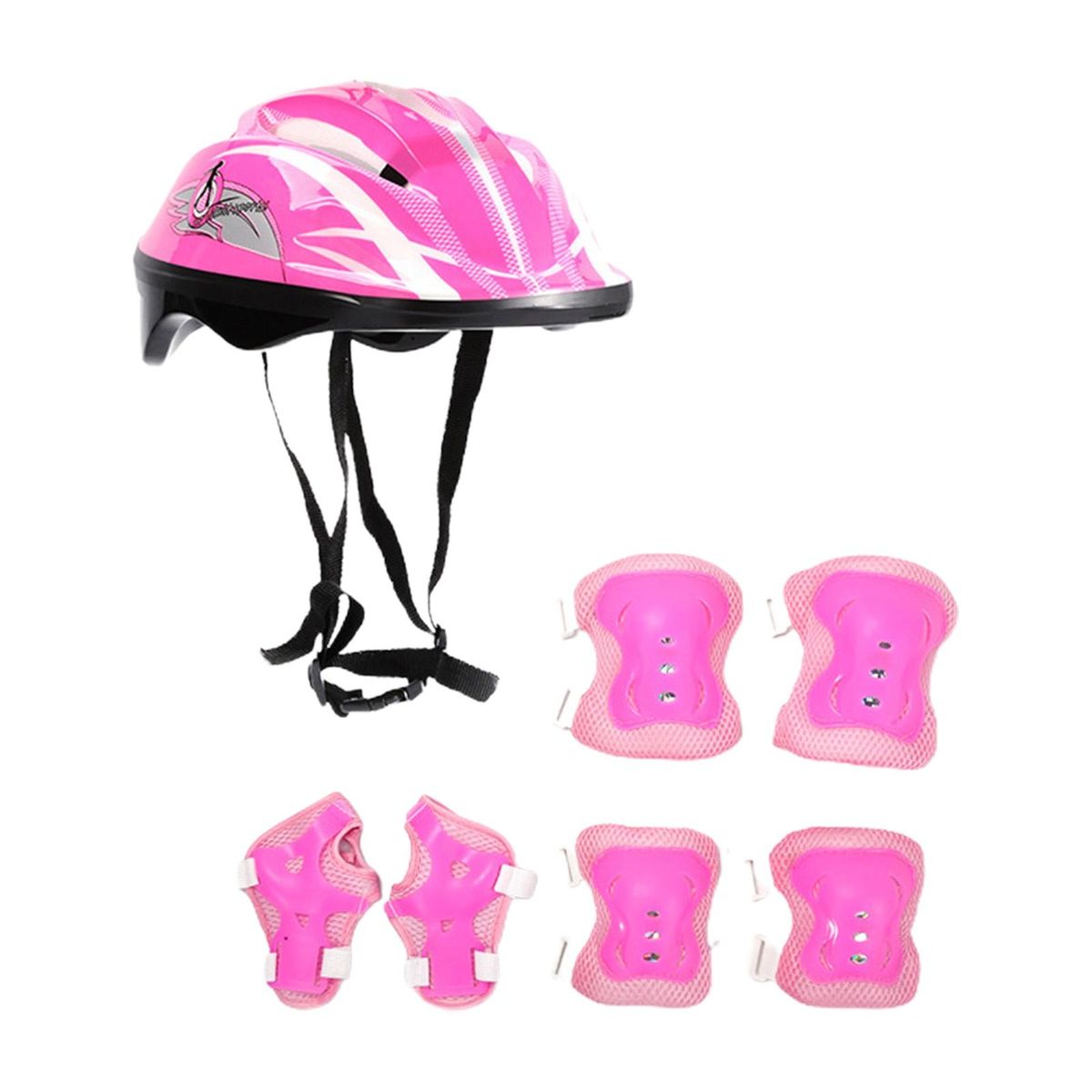 1 Set Skating Protective Gear Kids Sports Knee Hand Elbow Guards Set Pink