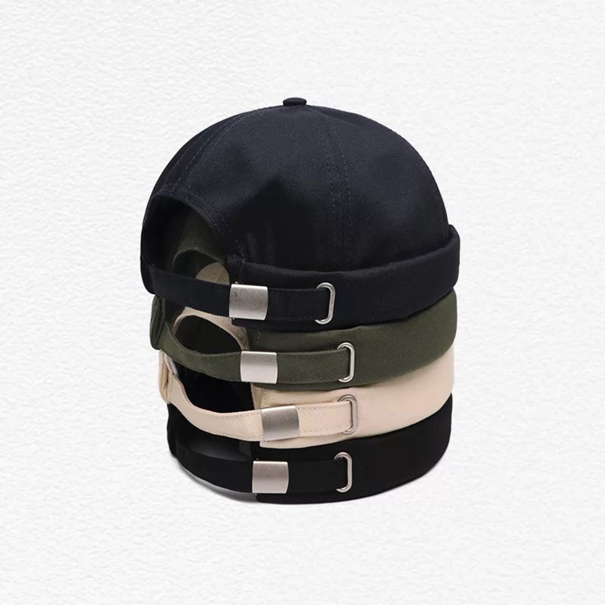 Unisex Skullcap Brimless Sun Protection Autumn Winter-Beige
