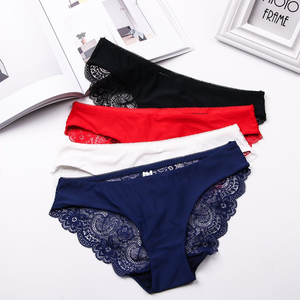1 Pc Women Fancy Lace Panties Seamless Breathable Crotch