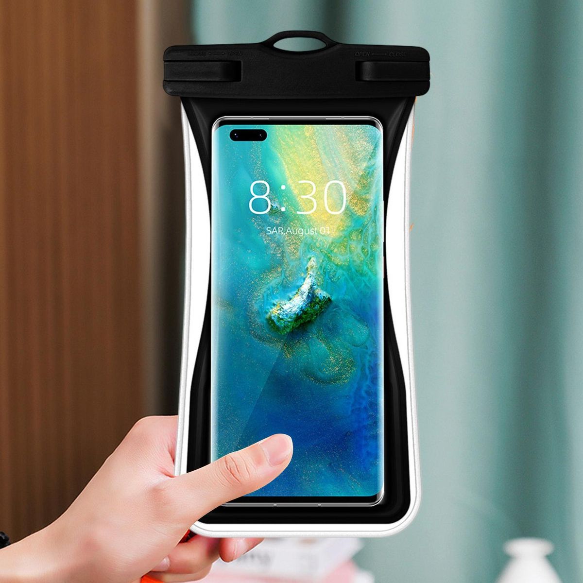 1 Set Phone Waterproof Case Rafting Water Park Mobile Phone Cover Black