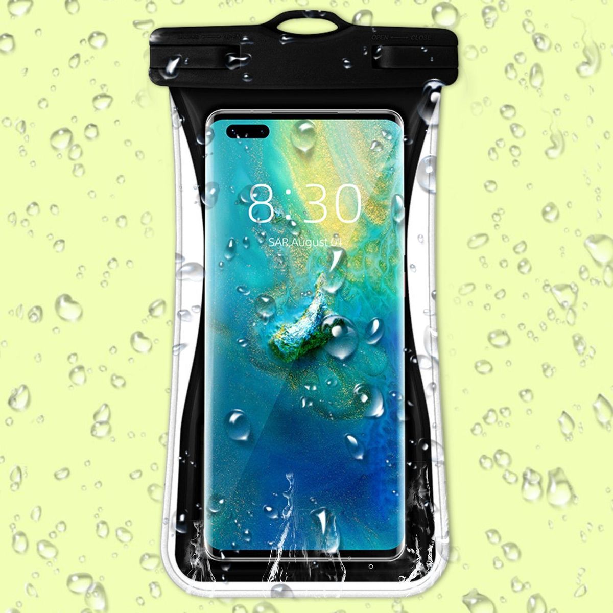 1 Set Phone Waterproof Case Rafting Water Park Mobile Phone Cover Black