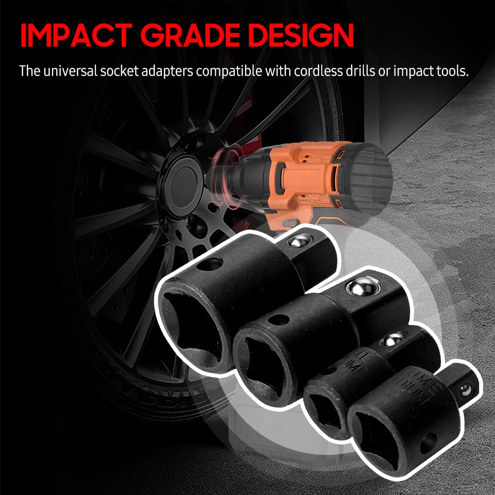 4 PCS Impact Socket Adapter Reducer 1/4-Inch 3/8-Inch