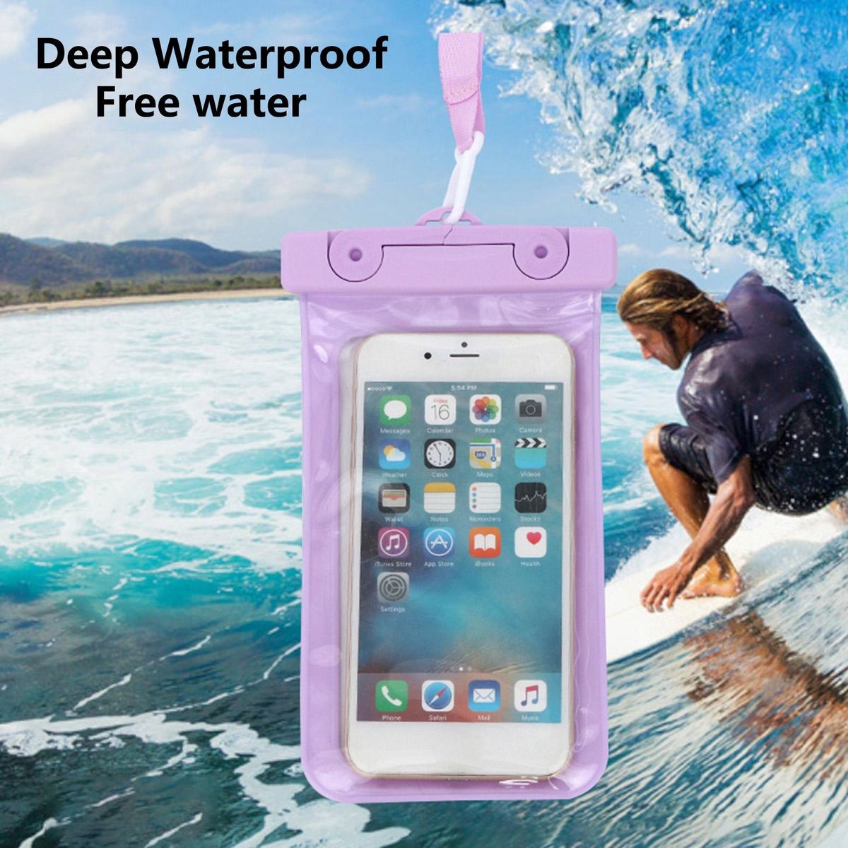 Phone Waterproof Pouch Underwater Filming Phone Waterproof Bag Purple