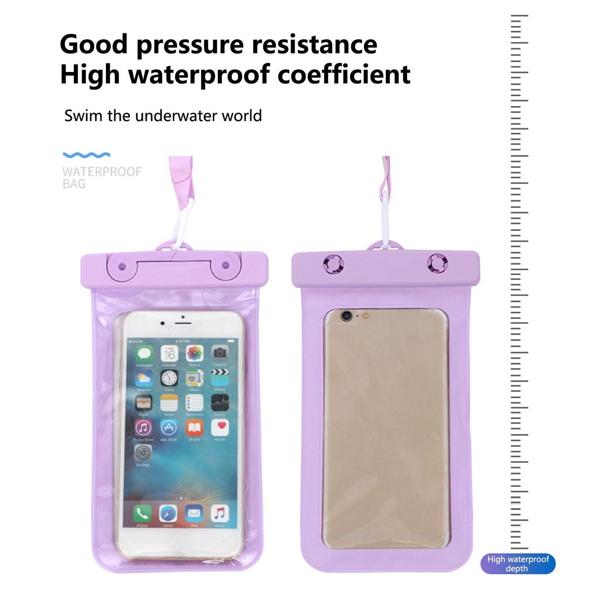 Phone Waterproof Pouch Underwater Filming Phone Waterproof Bag Purple