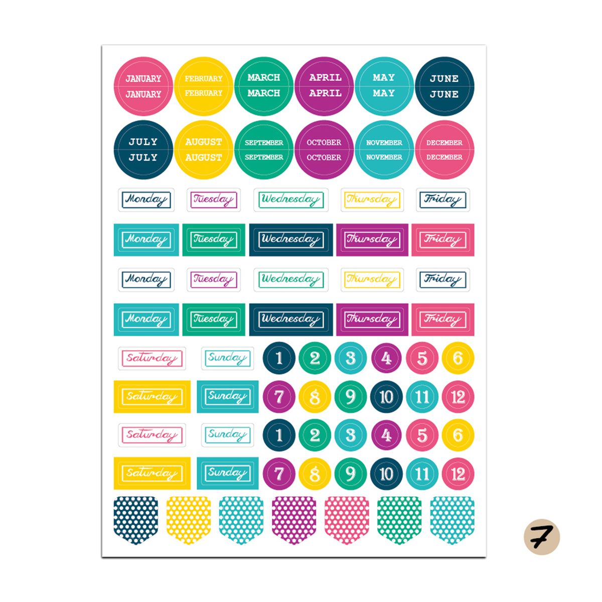 12 Sheets Essentials Planner Sticker Weekly Daily Schedule