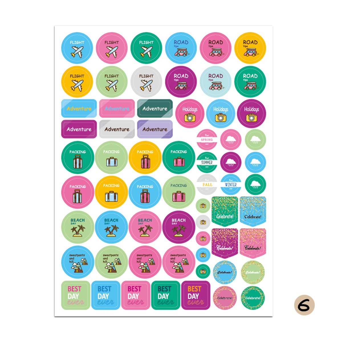 12 Sheets Essentials Planner Sticker Weekly Daily Schedule