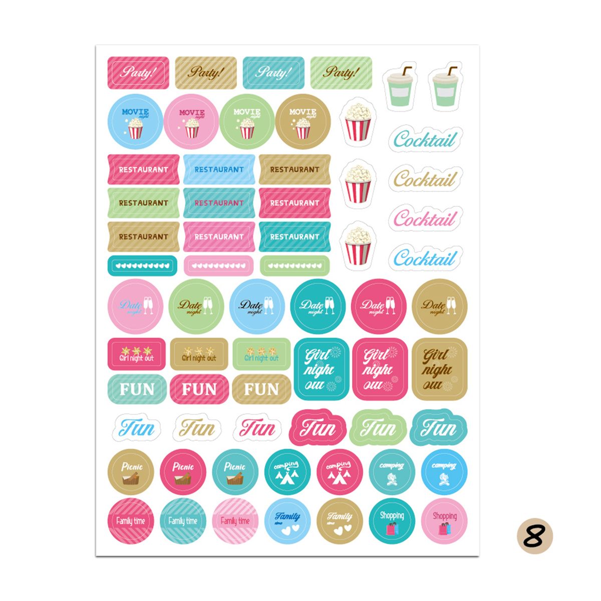 12 Sheets Essentials Planner Sticker Weekly Daily Schedule