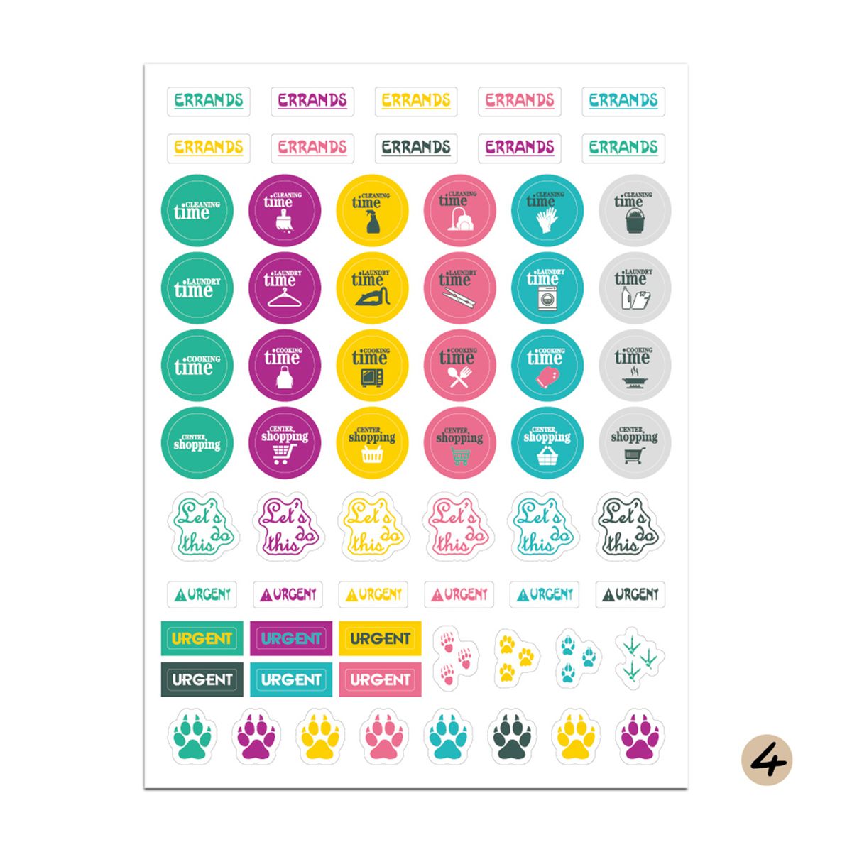 12 Sheets Essentials Planner Sticker Weekly Daily Schedule