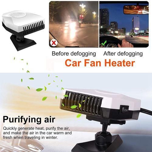 Car Heater 12V Portable Defrost Defog Fan, 2 In 1