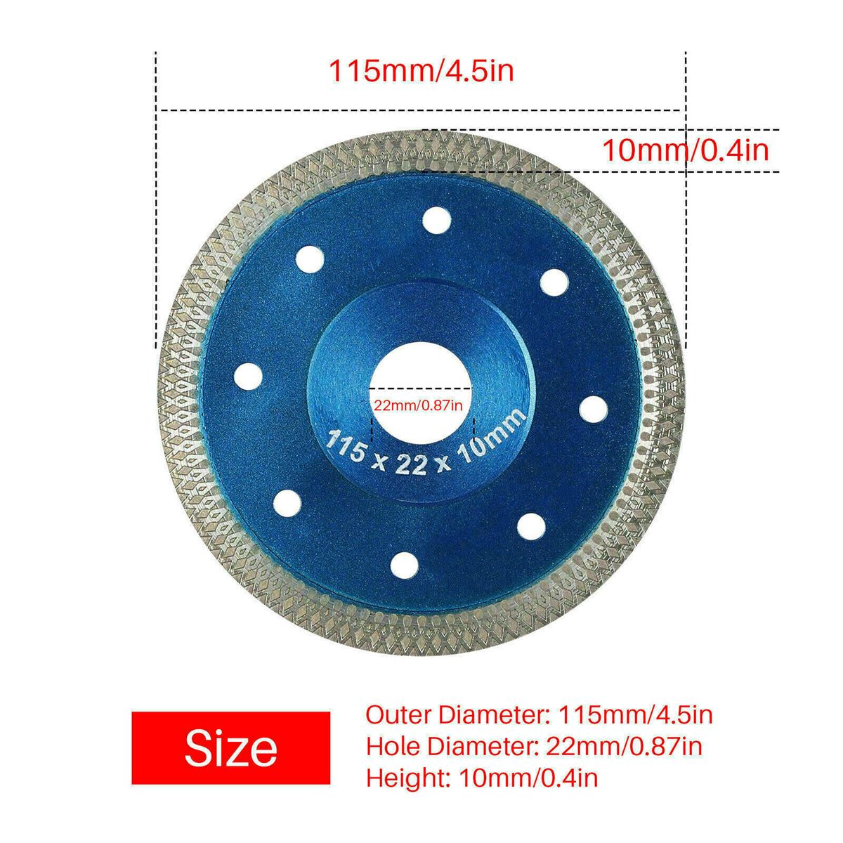 Cuts Porcelain Tile Diamond Dry Cutting-Blades Disc Grinder