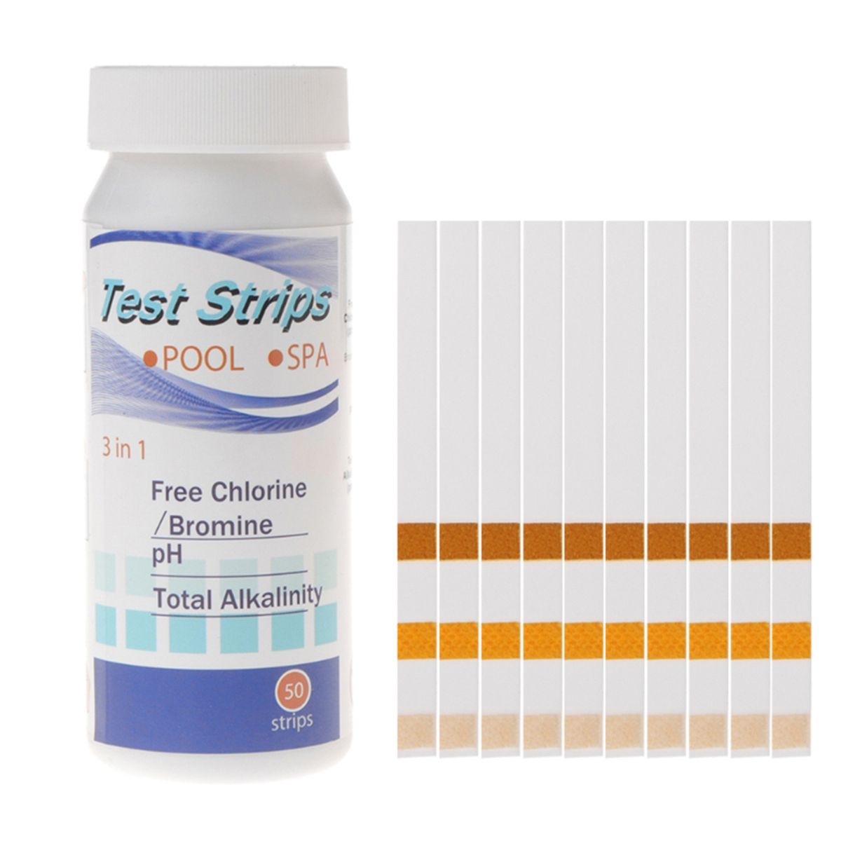3 In1 Swimming Pool SPA Test Strips Chlorine PH Alkalinity