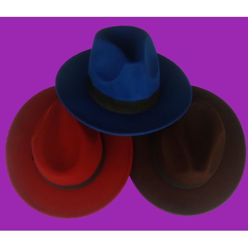 3 In 1 Fedora Hat Wine Red, Blue, Coffee