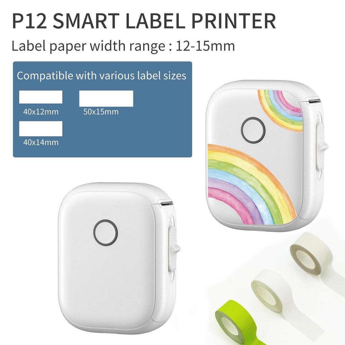 Mini Label Maker Machine Pocket Labeler Sticker Thermal Printer for Organizing Adhesive Tag DIY Date Journal Study Sticker Labeling Machine Wireless BT Connect Compatible with iOS Android for Retail Store Home Kitchen & Offic