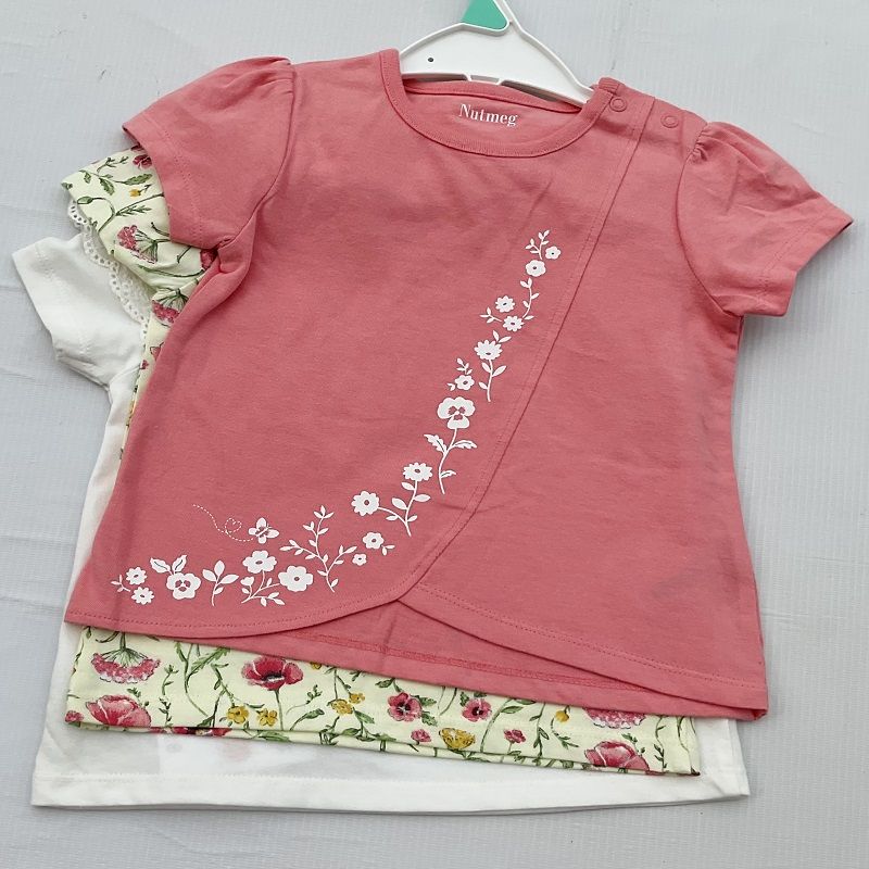 3 Pack Baby Girl Floral Tees