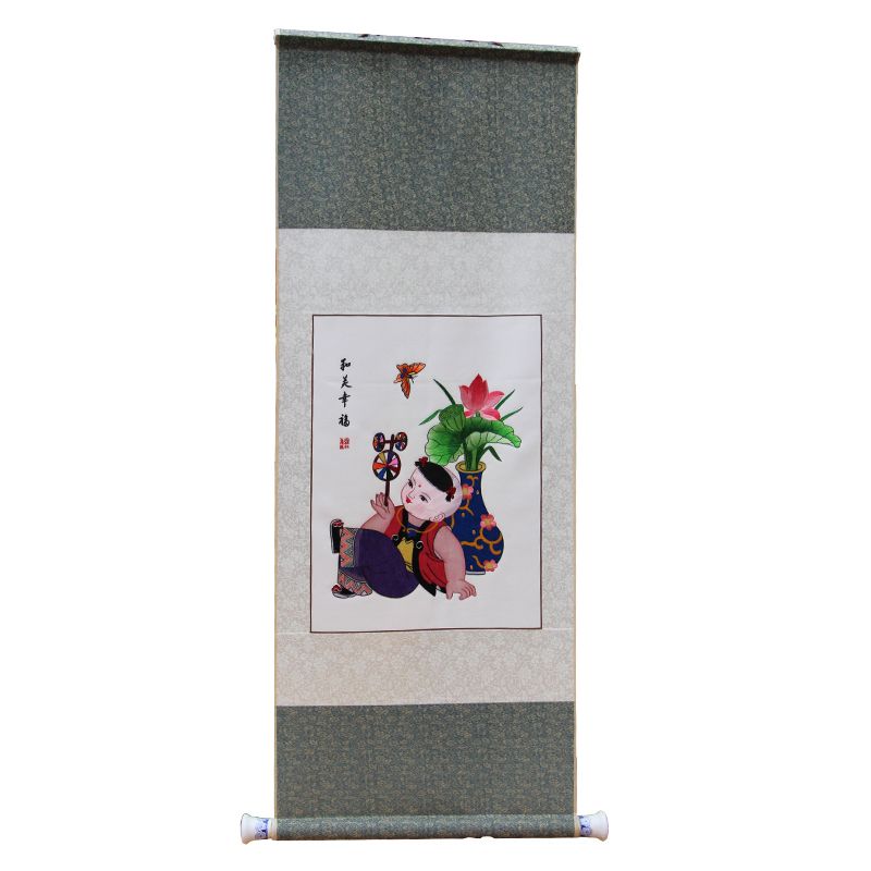 Chinese Style Shu Embroidery Product-Jinzhu New Year Pictures, Chinese Classical Art Style, Exquisite Embroidery Craftsmanship, Meticulous Embroidery, Lively Stitches, Beautiful Patterns