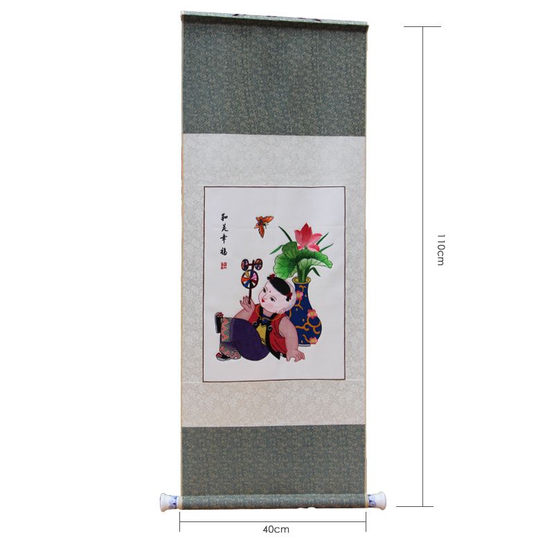 Chinese Style Shu Embroidery Product-Jinzhu New Year Pictures, Chinese Classical Art Style, Exquisite Embroidery Craftsmanship, Meticulous Embroidery, Lively Stitches, Beautiful Patterns