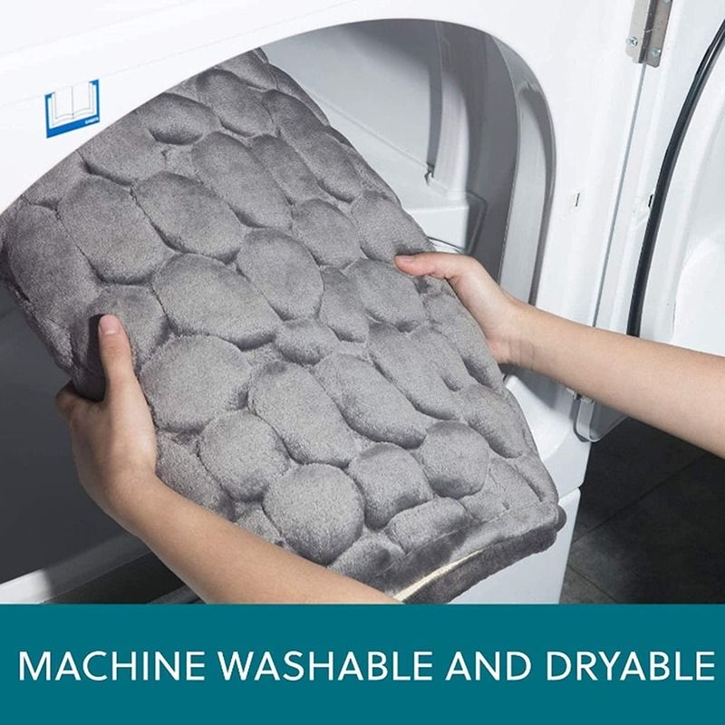 Home Bathroom/Toilet Non-slip Bath Mat 3-in-1 Set Flannel