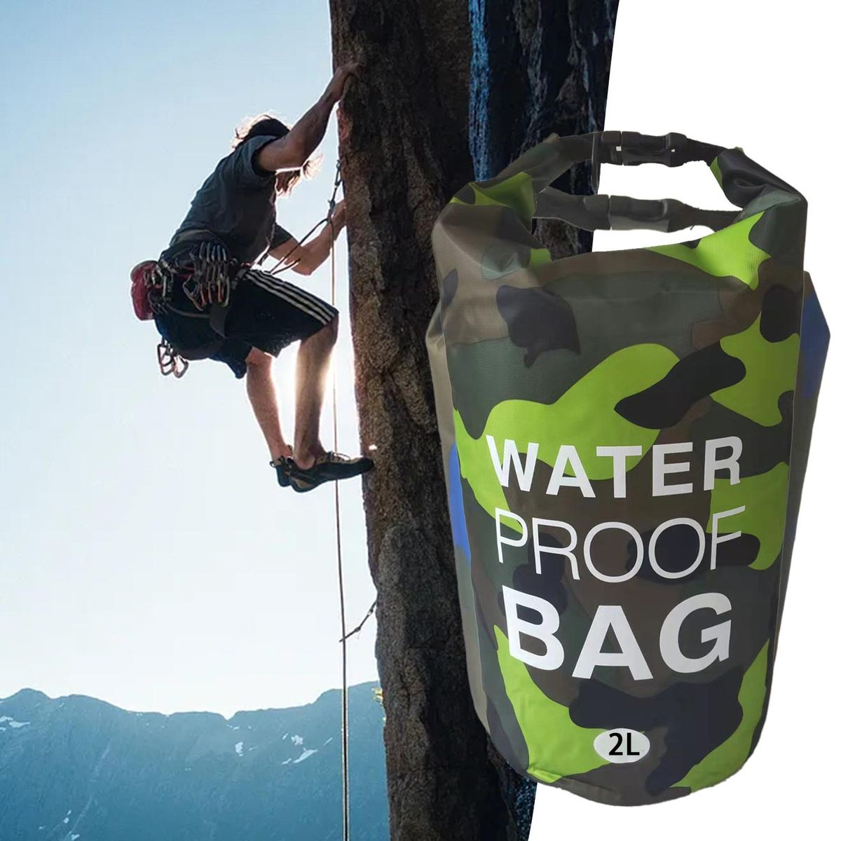 1 Set Rafting Bag Duffle Bag Snorkeling Diving Pouch Grass  Green