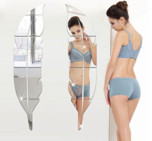 Decorative Mirrors 1 X HOT 3D Feather Mirror