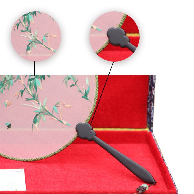 Double-sided Embroidery Fan-Bamboo Pattern Chinese Classical Art Style, Exquisite Embroidery Craftsmanship, Meticulous Embroidery, Lively Stitches, Beautiful Patterns, And Ingenious Ideas, Good Gift