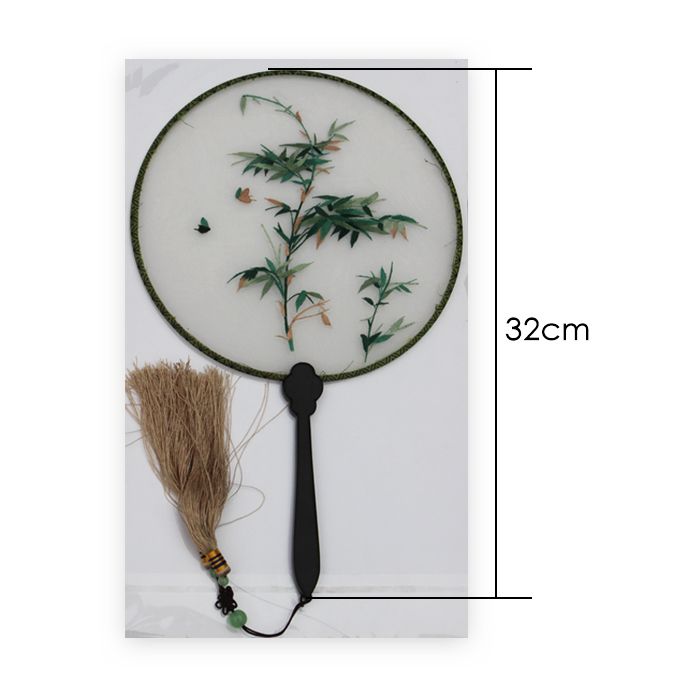 Double-sided Embroidery Fan-Bamboo Pattern Chinese Classical Art Style, Exquisite Embroidery Craftsmanship, Meticulous Embroidery, Lively Stitches, Beautiful Patterns, And Ingenious Ideas, Good Gift