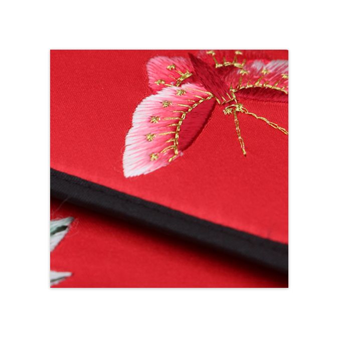 Shu Embroidery Production Red Wallet Embroidered By Hand Intangible Cultural Heritage, Chinese Traditional Folk Handicrafts
