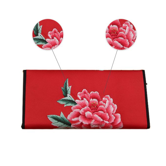 Shu Embroidery Production Red Wallet Embroidered By Hand Intangible Cultural Heritage, Chinese Traditional Folk Handicrafts
