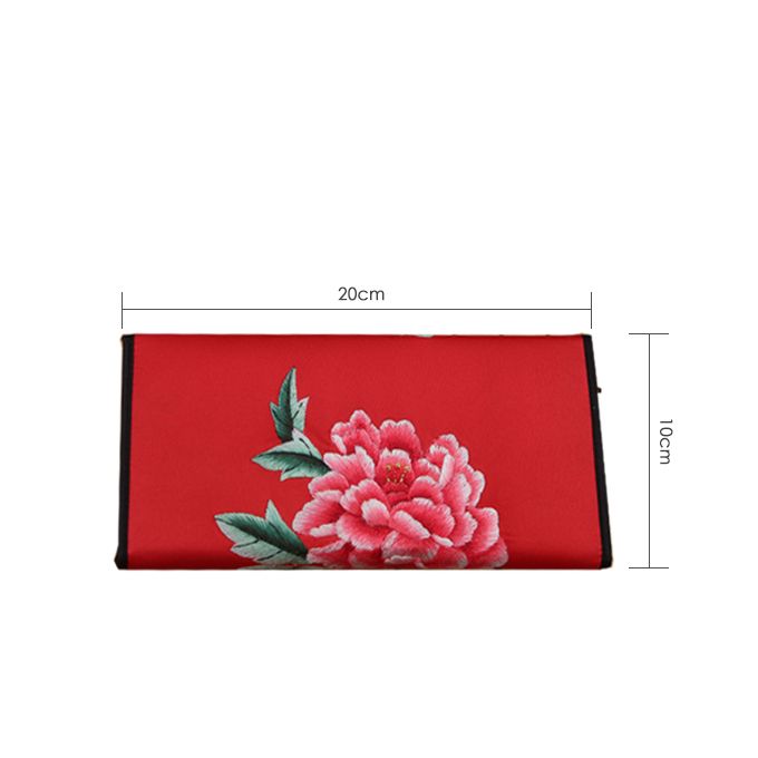 Shu Embroidery Production Red Wallet Embroidered By Hand Intangible Cultural Heritage, Chinese Traditional Folk Handicrafts