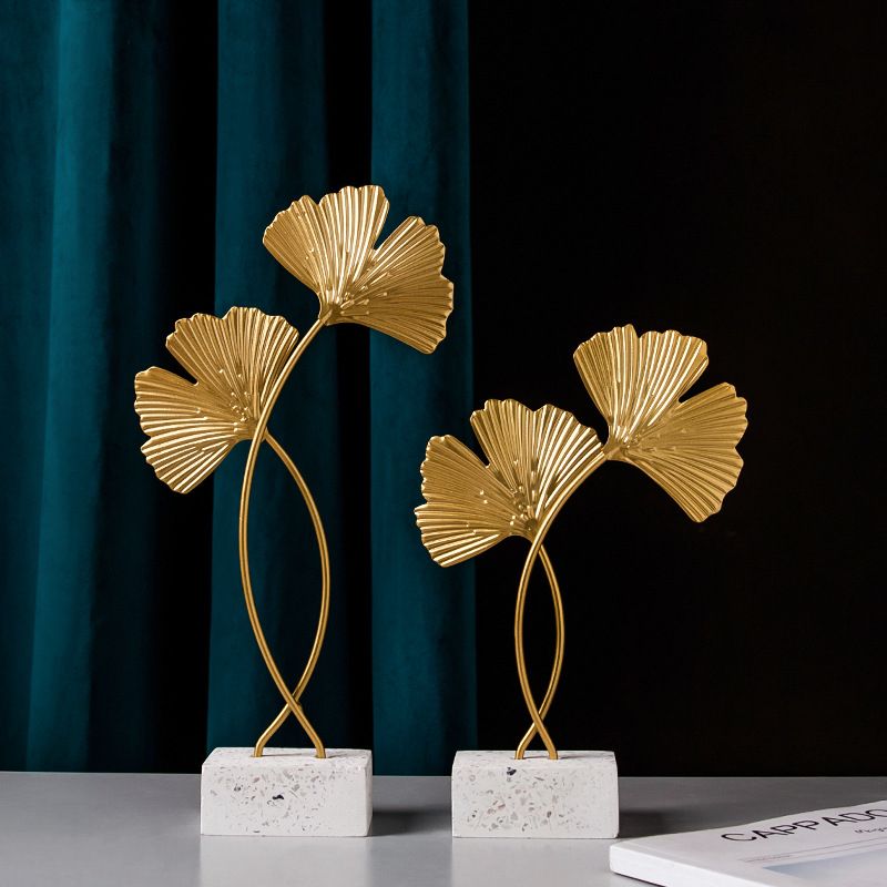 Ins Nordic Iron Turtle Back Leaf Decoration Creative Ginkgo