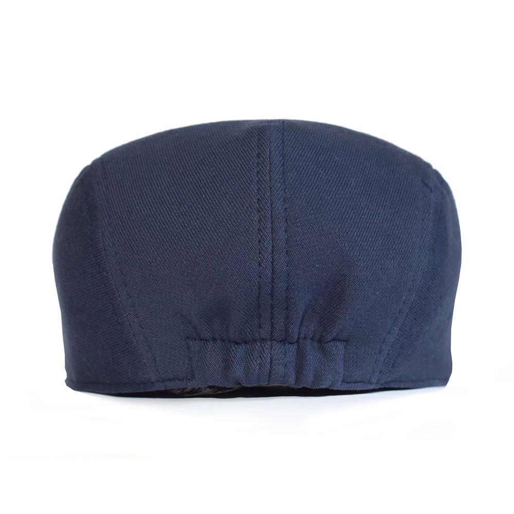 Men Blue Cotton Soft Flat Beret Cap