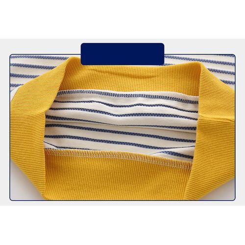 95% Cotton Kids Long Sleeve Stripe Boys Polo Shirt-Blue