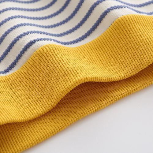 95% Cotton Kids Long Sleeve Stripe Boys Polo Shirt-Blue