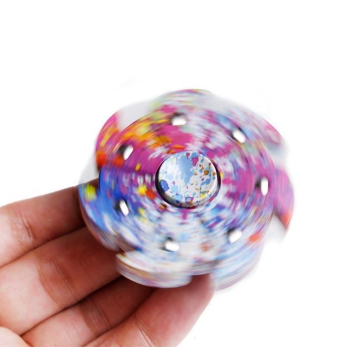 Durable Colorful Funny Stress Reducer Finger Toy Seven Leaves Hand Spinner